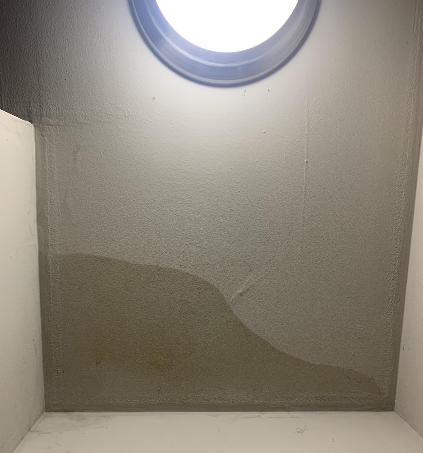 Ceiling water damage with discoloration